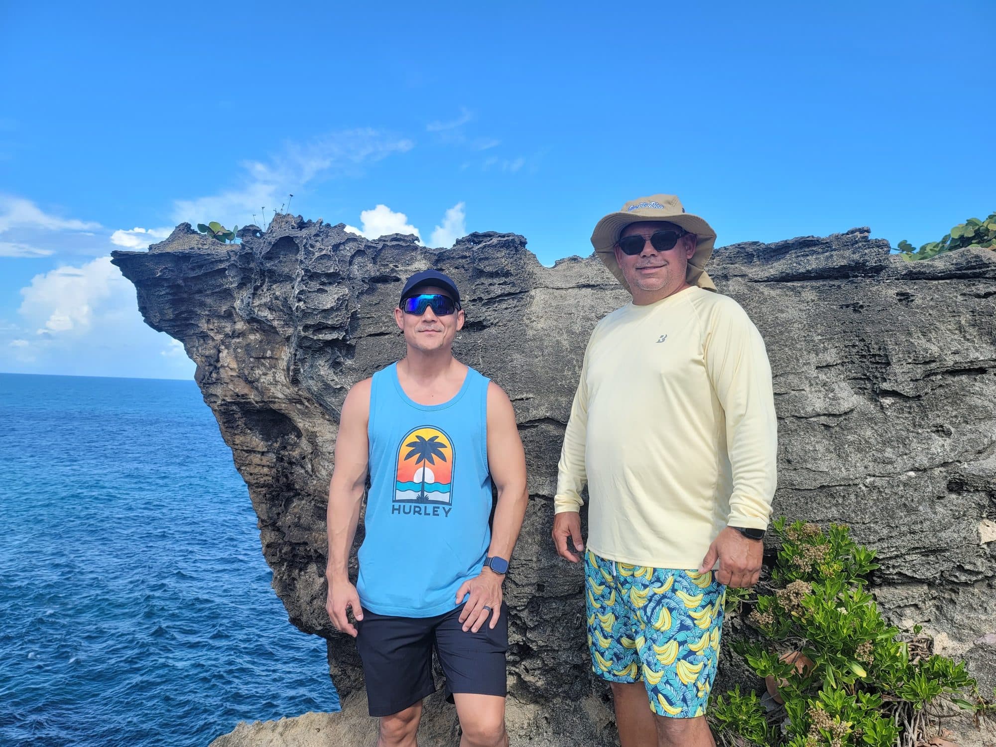 Two guests on the cliffs above the Atlantic