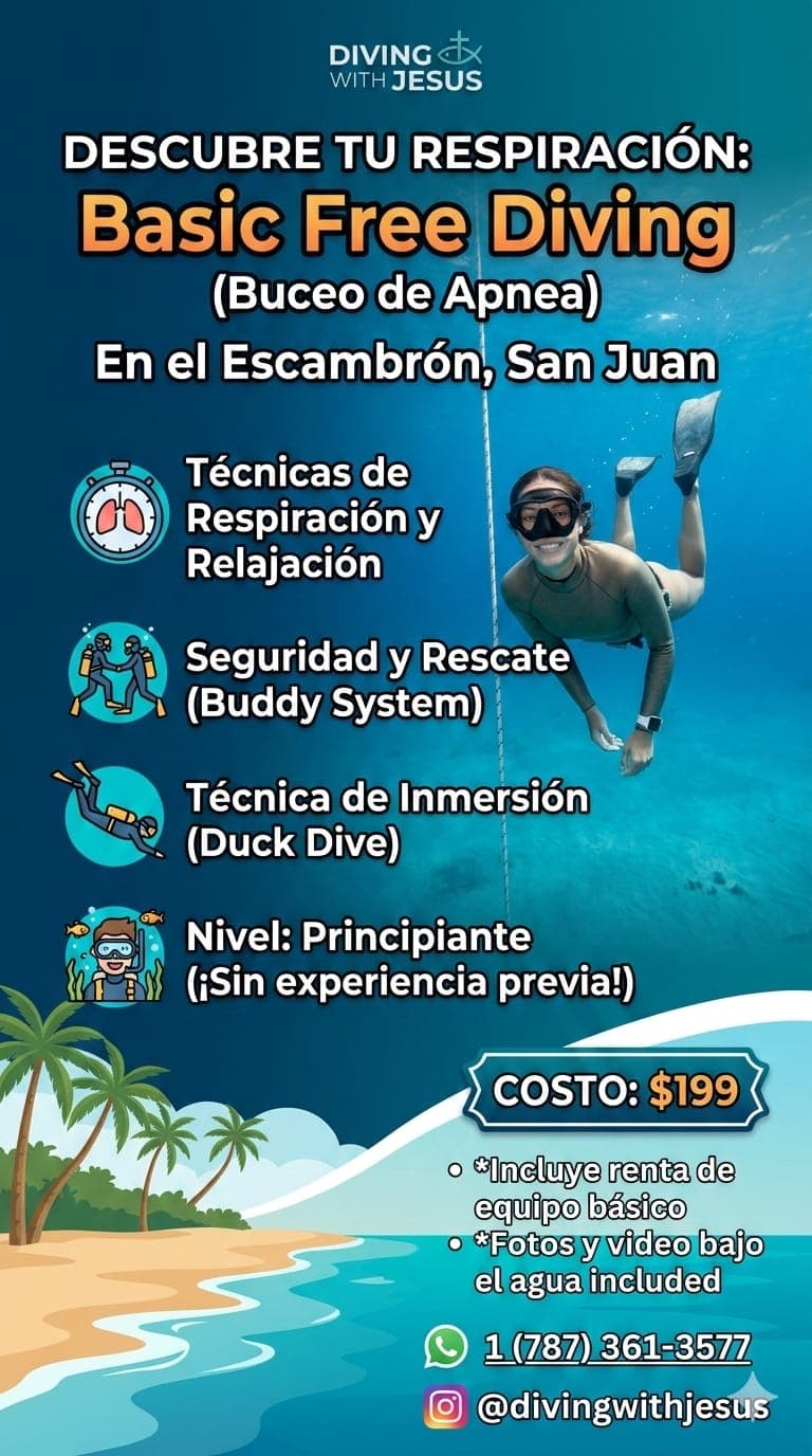Basic Free Diving flyer, El Escambrón, $199